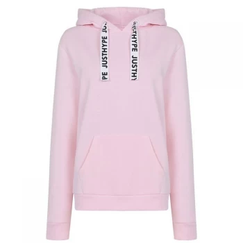 Image of Hype Pink Drawstring Womens Pullover Hoodie - Pink
