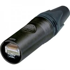 Image of RJ 45 EtherCON CAT 6A connector Plug, straight Number of pins: 8P8C NE8MX6-B Black Neutrik NE8MX6-B