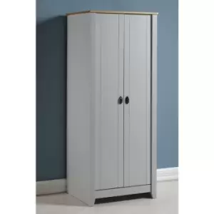 Image of Ludlow White & Oak Lacquer 2 Door Wardrobe - Seconique