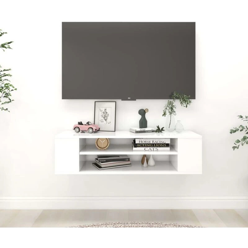 Image of VIDAXL Vidaxl - Hanging tv Cabinet White 100x30x26.5cm Engineered Wood 8720286541517