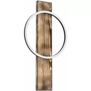 Image of Loops - Wall Light Colour Black Brown Rustic Shade White Plastic Bulb LED 1x12W