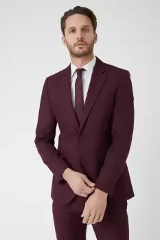 Image of Skinny Fit Burgundy Suit Jacket