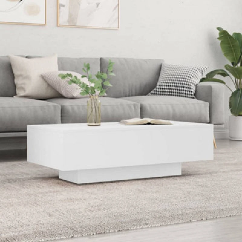 Image of Vidaxl Coffee Table White 100X49.5X31cm Engineered Wood, White 833889