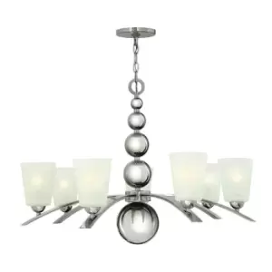 Image of 7 Bulb Chandelier LIght Highly Polished Nickel LED E27 60W