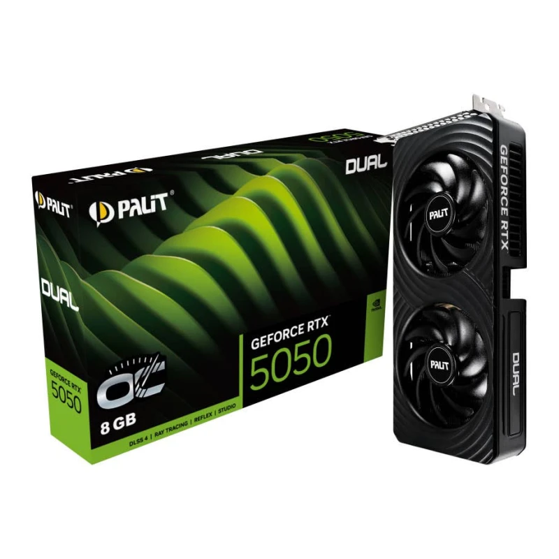 Image of Palit GeForce RTX 5050 DUAL OC 8GB GDDR6 Graphics Card - NE65050S19P1-GB2070D