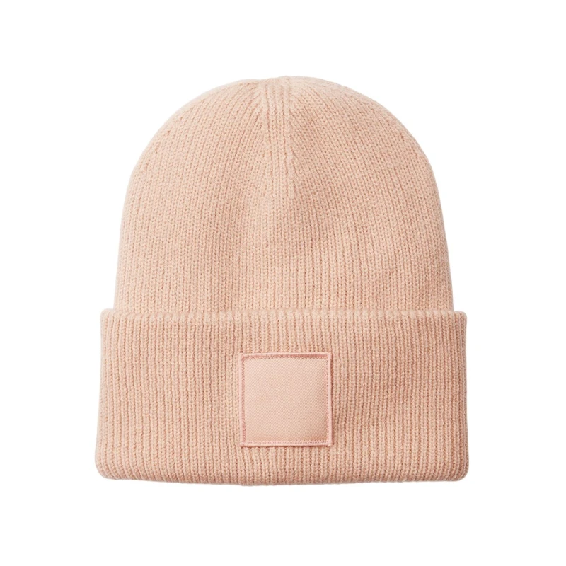 Image of Beechfield Beechfield Men Tonal Patch Deep Cuffed Beanie in Peach Peach One Size Male 5063574977470