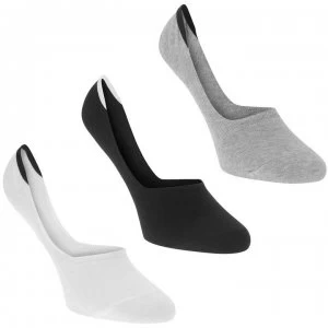 Image of Calvin Klein Invisible Socks 3 Pack - Wht/Blk/Gry