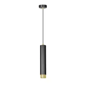 Image of Kibo Black/Gold Slim Pendant Ceiling Light 1x GU10