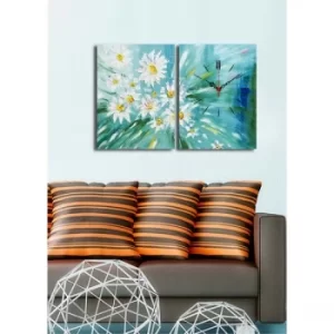 Image of 2P3040CS-139 Multicolor Decorative Canvas Wall Clock (2 Pieces)