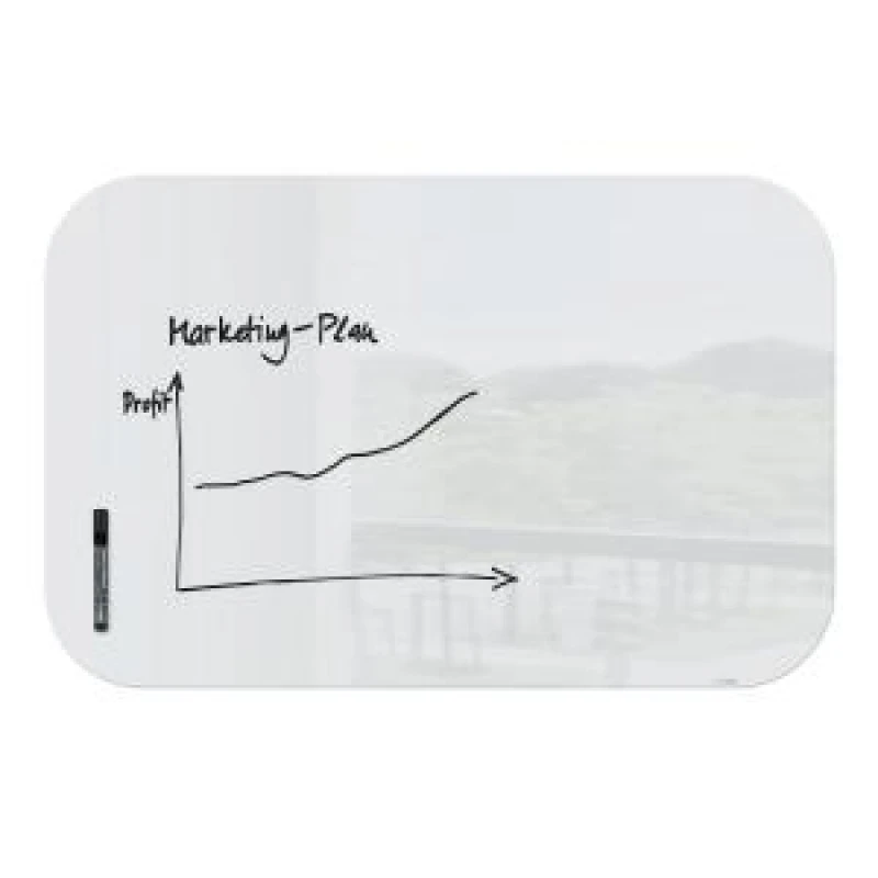Image of Artverum Magnetic Glass Drywipe Board Rounded Corners 1000x650mm - EXR50462SG