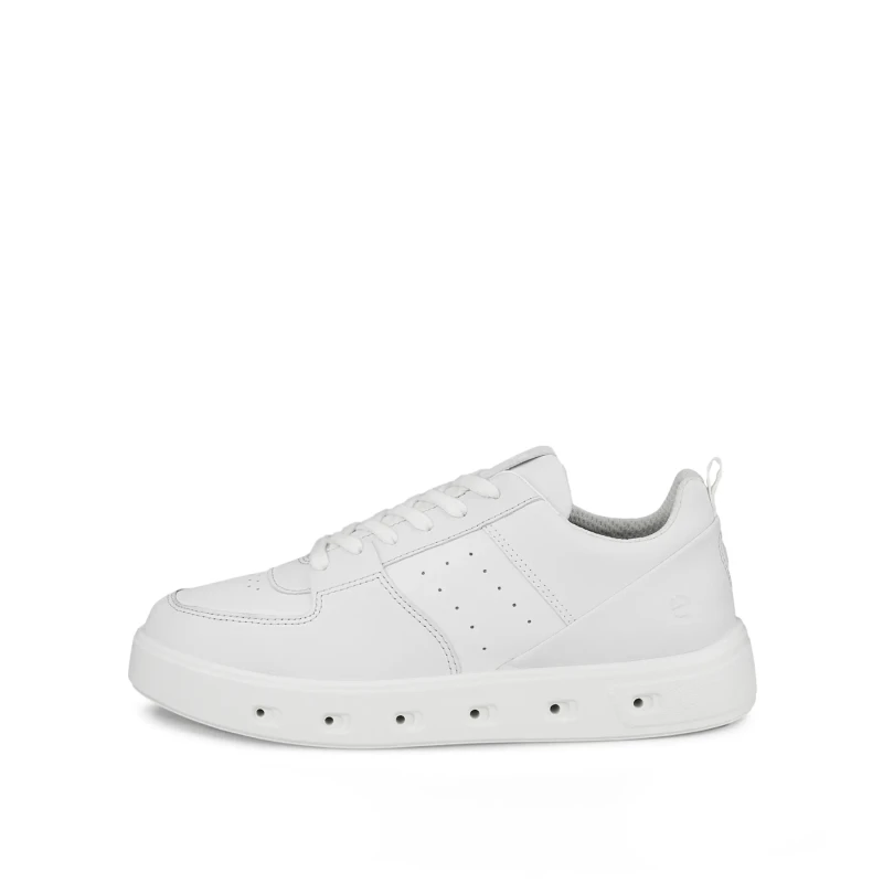 Image of Ecco Street 720 Leather Womens Lace Up Trainers - White - Size:UK 6