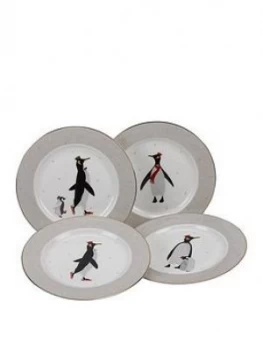 Image of Sara Miller Penguin Cake Plates ; Set Of 4