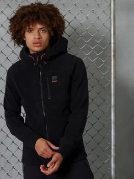 Image of Superdry Polar Fleece Zip Hoodie - Black, Size XS, Men