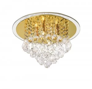 Image of Flush Ceiling 4 Light French Gold, Crystal