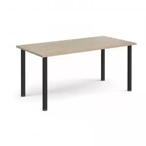 Image of Rectangular Black radial leg meeting table 1600mm x 800mm - barcelona