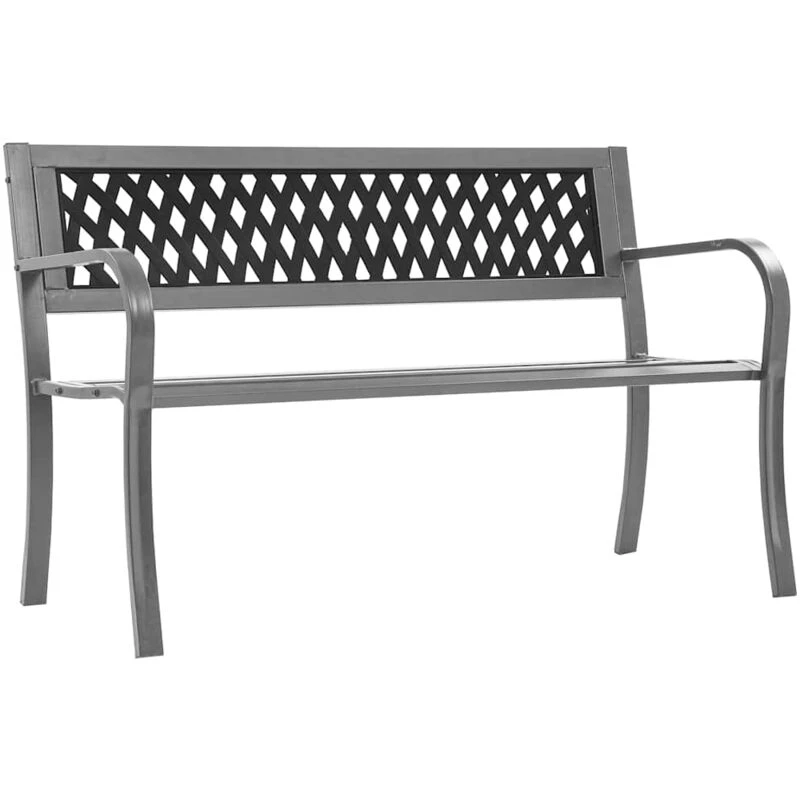 Image of VIDAXL Vidaxl - Garden Bench Black 120cm Steel 8720845642495