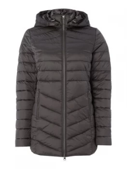 Image of Barbour Ailith Chevron Quilted Coat Grey