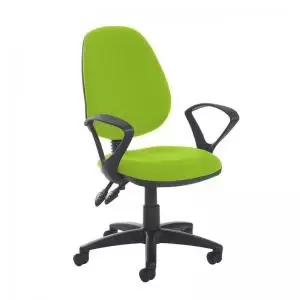 Image of Jota high back PCB operator chair with fixed arms - Madura Green