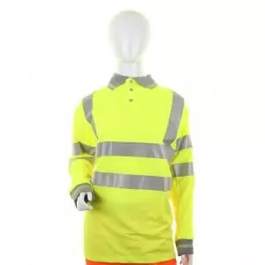 Image of Beeswift LADIES Hi Visibility Long Sleeve POLO MED LPK22SYM