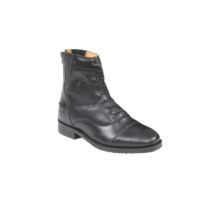 Image of Moretta Womens Teresa Lace Leather Paddock Boots in Black Size: 4 Black Female 4