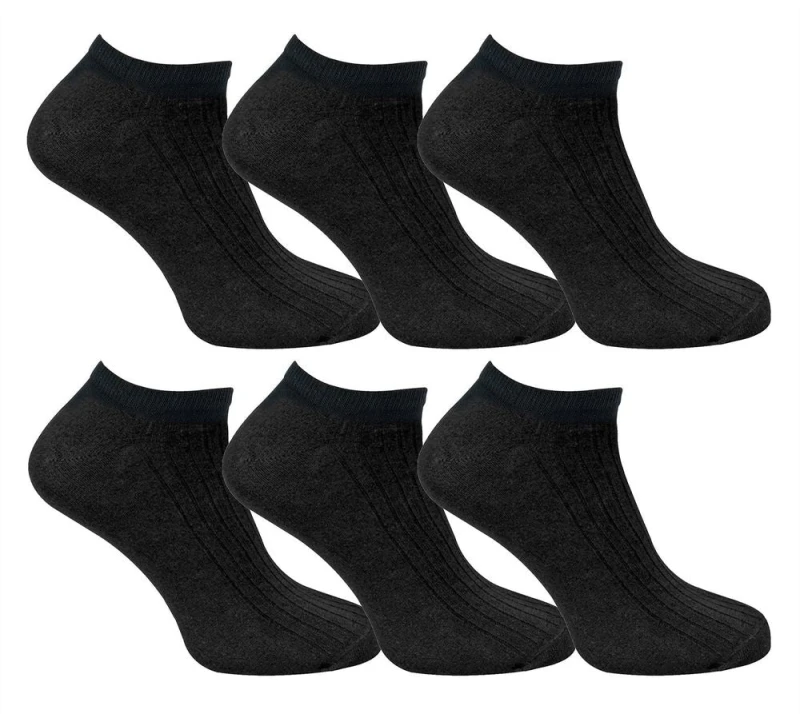 Image of Sock Snob Sock Snob - Kids 100% Cotton Trainer Socks - 9-12 UK / Black