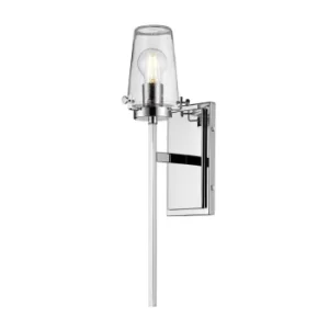 Image of Alton 1 Light Wall Light, Chrome, IP44, E27