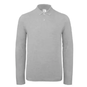 Image of B&C ID.001 Mens Long Sleeve Polo (M) (Taupe Grey)