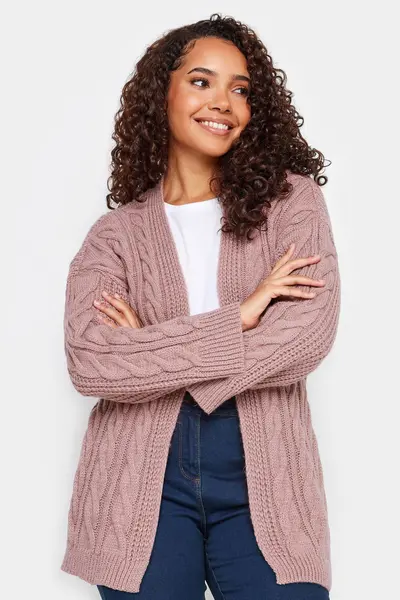 Image of Petite Chunky Cable Knit Cardigan