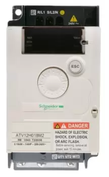 Image of Schneider Electric ATV 12 Inverter Drive, 1-Phase In, 400Hz Out, 0.18 kW, 230 V ac, 2.8 A