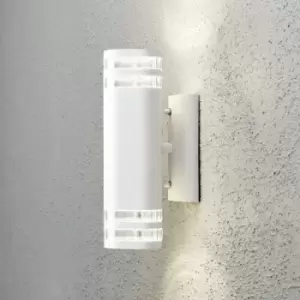 Image of Konstsmide Modena Outdoor Modern Up Down Double Wall Light White, Transparent, IP44