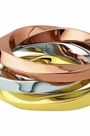 Image of Ladies Calvin Klein Two-tone steel/gold plate Size L Exclusive Ring KJ0KDR300106