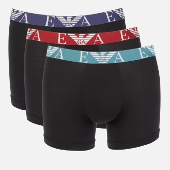 Image of Emporio Armani Mens 3 Pack Monogram Boxers - Black - L