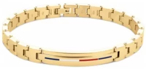 Image of Tommy Hilfiger Mens Iconic ID Bracelet Gold Plated 2790311 Jewellery