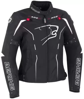 Image of Bering Kaloway Ladies Motorcycle Textile Jacket, black-white, Size S for Women, black-white, Size S for Women