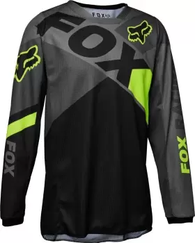 Image of FOX 180 Xpozr Youth Motocross Jersey, grey-yellow, Size XL, grey-yellow, Size XL