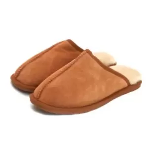 Image of Eastern Counties Leather Unisex Adults Sheepskin Lined Mule Slippers (9 UK) (Chestnut)