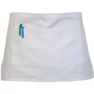 Image of Absolute Apparel Adults Workwear Waist Apron With Pocket (Pack of 2) (One Size) (White) - White