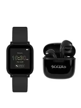 Image of Tikkers Tikkers Teen Series 10 Black smart Watch and Earbuds Set, Black