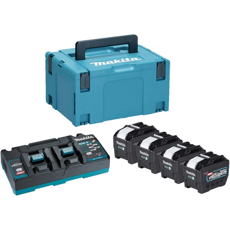 Image of Makita 1910B1-4 40v Max XGT Cordless 4 Battery 8ah and Charger Kit 1910B1-4 Battery Amp Hours: 8ah