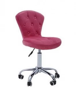 Image of Premier Housewares Amelie Velvet Office Chair- Pink