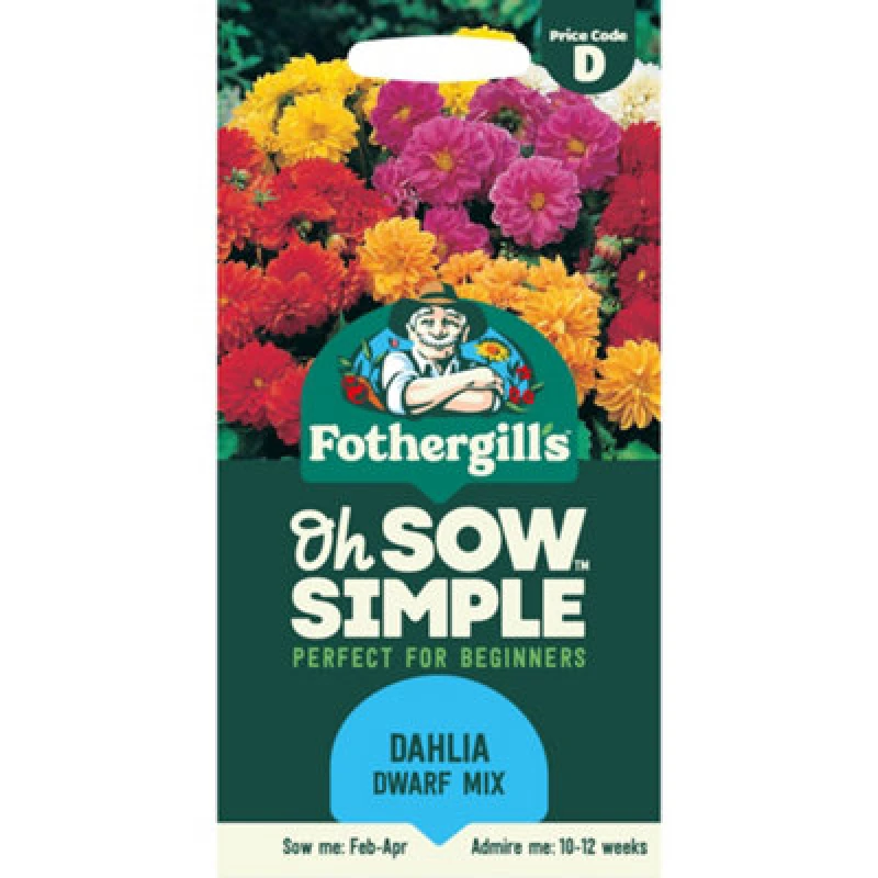 Image of Mr Fothergills Oh Sow Simple Dwarf Double Mix Dahlia Flower Seeds
