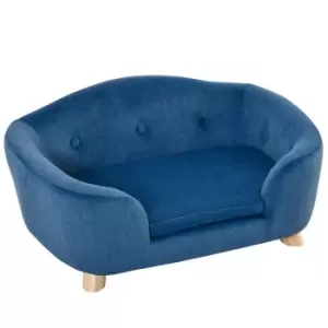 Image of Pawhut Small Dog Plush Sofa 70 x 47 x 30cm - Blue