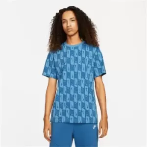 Image of Nike Short Sleeve Print T-Shirt Mens - Blue
