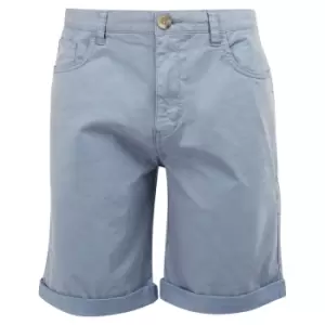 Image of Barbour Mens Overdyed Twill Shorts Washed Blue 36