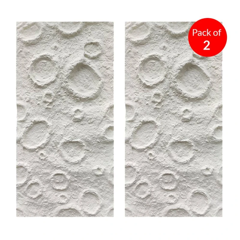 Image of Ener-J Moon Crater Pu Wall Panel White Textured Finishsize:1200 X 600 X 60 mm (Pack Of 2)
