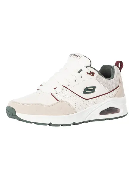Image of Skechers Uno Retro One Leather Trainers White/Green 11 UK