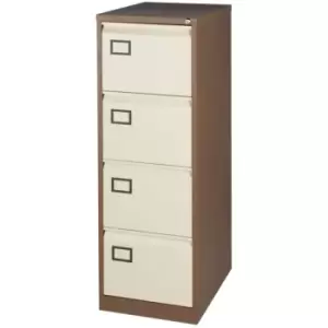 Image of Bisley Filing Cabinet with 4 Lockable Drawers AOC4 - Brown & Cream