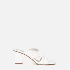 Image of Missguided Knot Detail Mid Heel Mules - Black