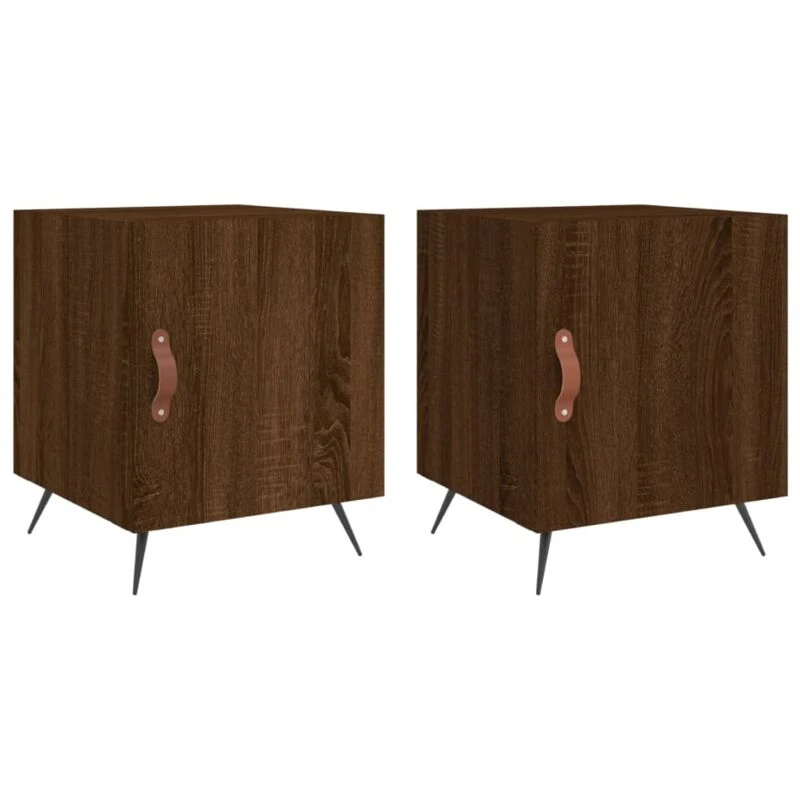 Image of VIDAXL Bedside Cabinets 2 pcs Brown Oak 40x40x50cm Engineered Wood Vidaxl 827515