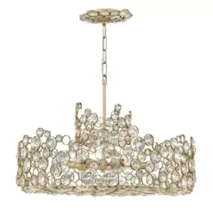 Image of Elstead Anya 6 Light Chandelier Silver Leaf